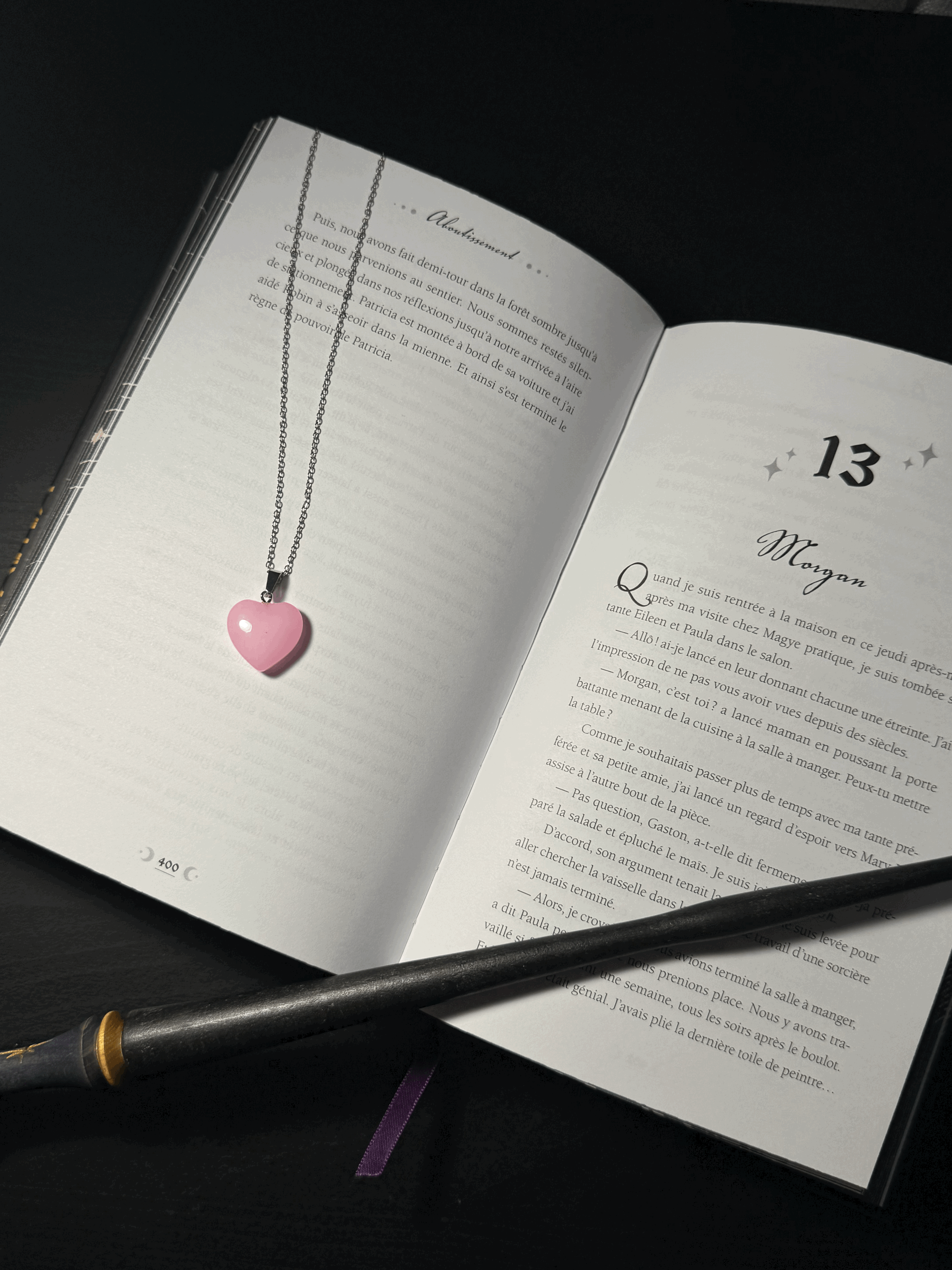 Collier avec pendentif en forme de coeur - Rose