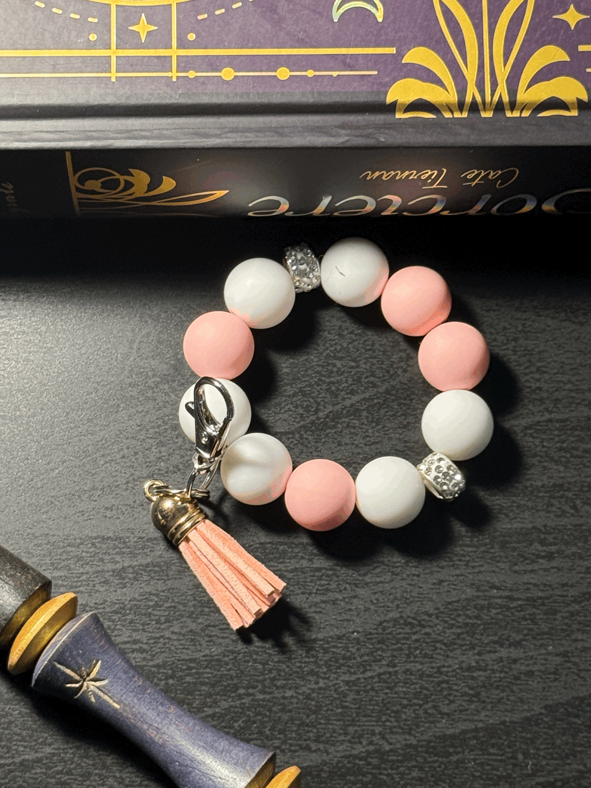 Porte-clé à perles rond - Modèle PCPR001