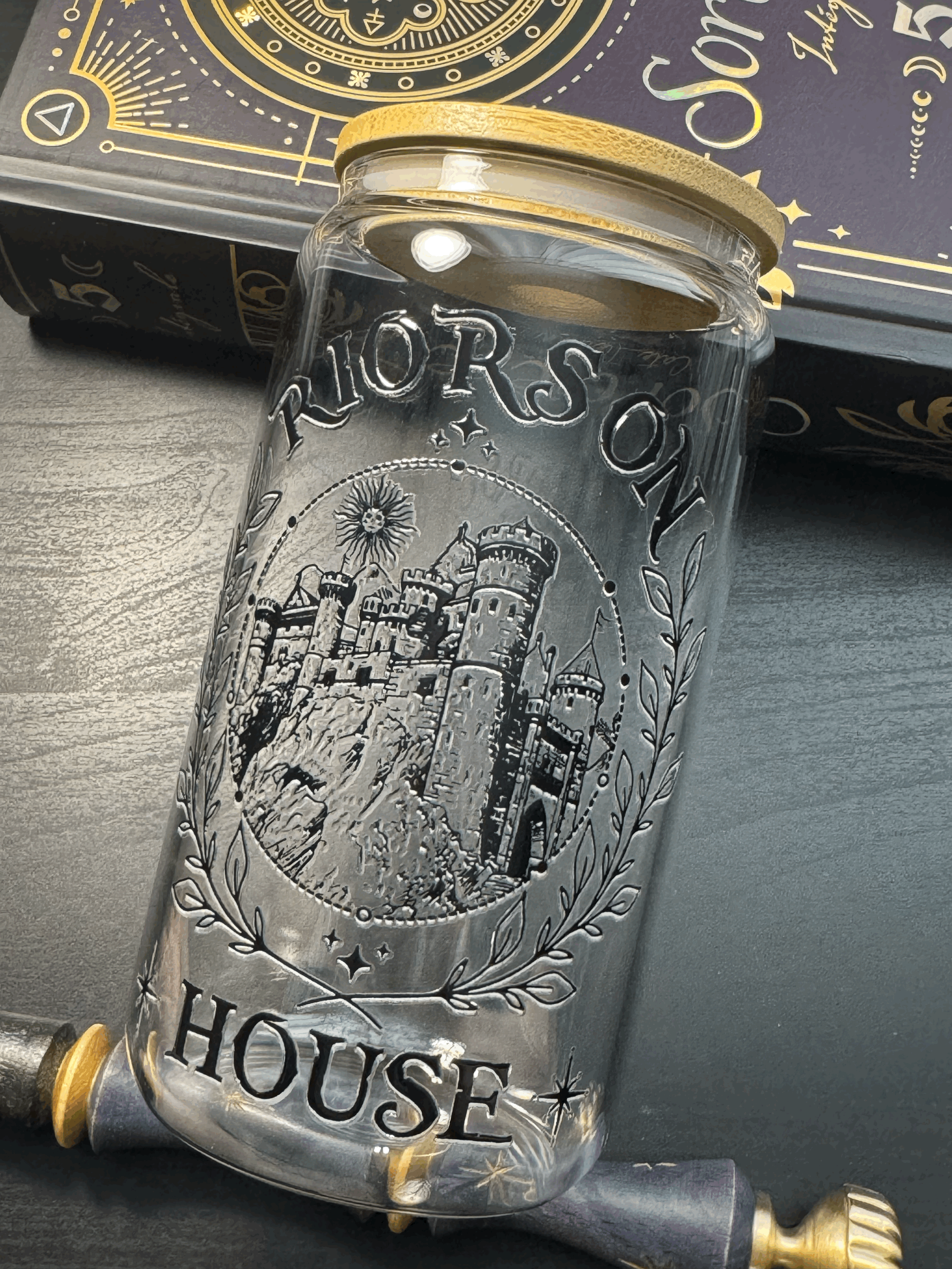 Tasse et paille en verre avec couvercle - Modèle TVC013