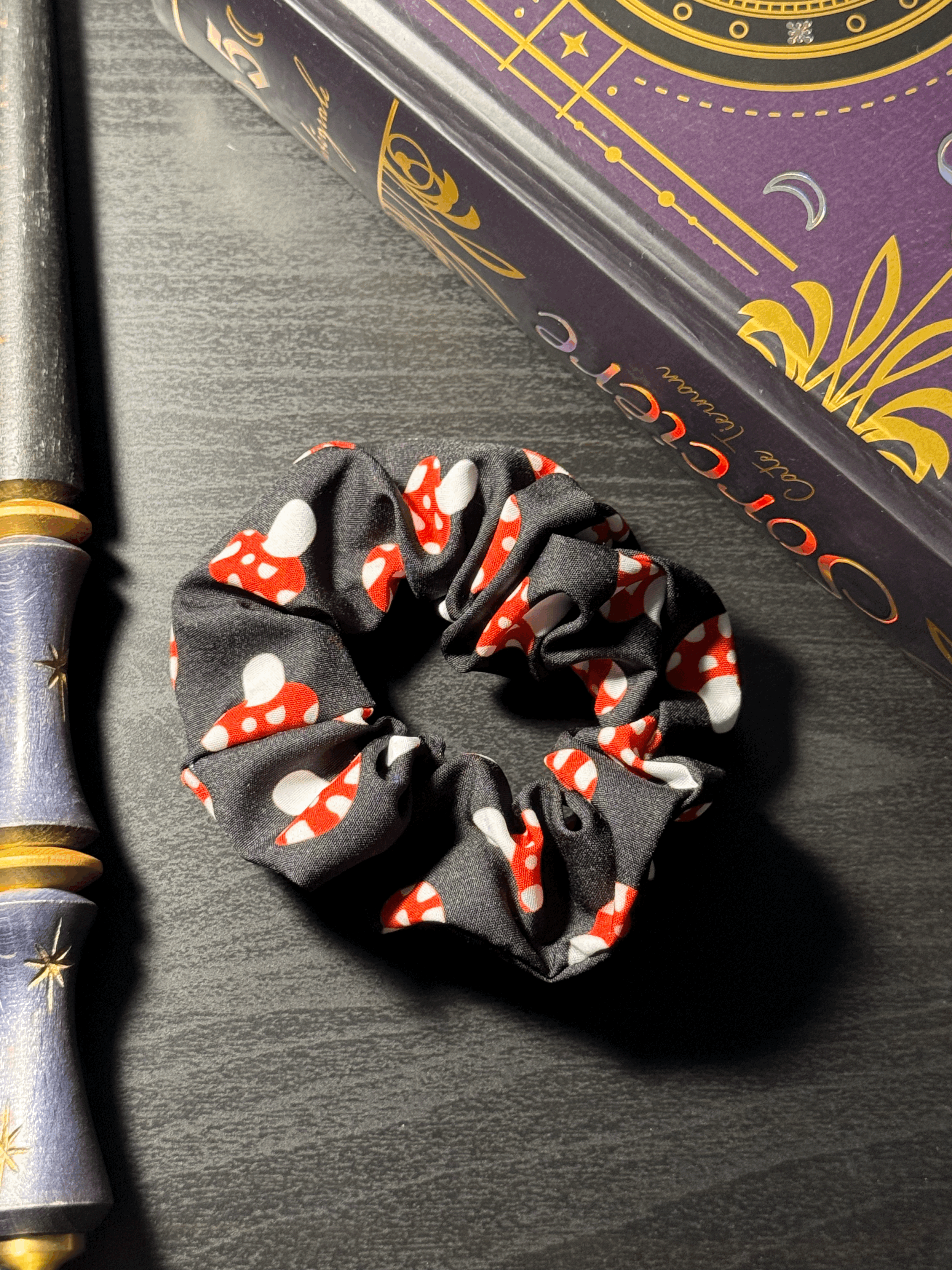 Scrunchie - Champignons à pois - Noir