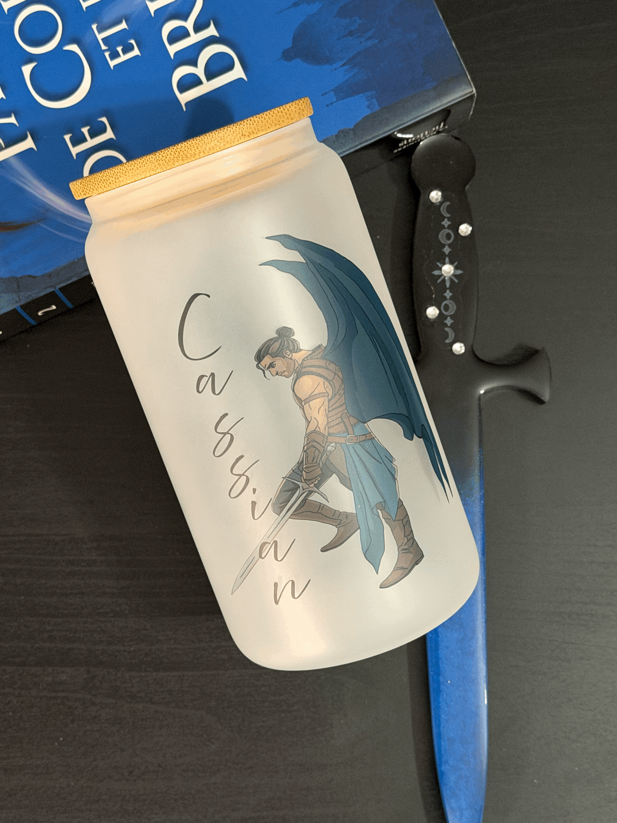 Verre avec couvercle en bambou - Cassian et Azriel