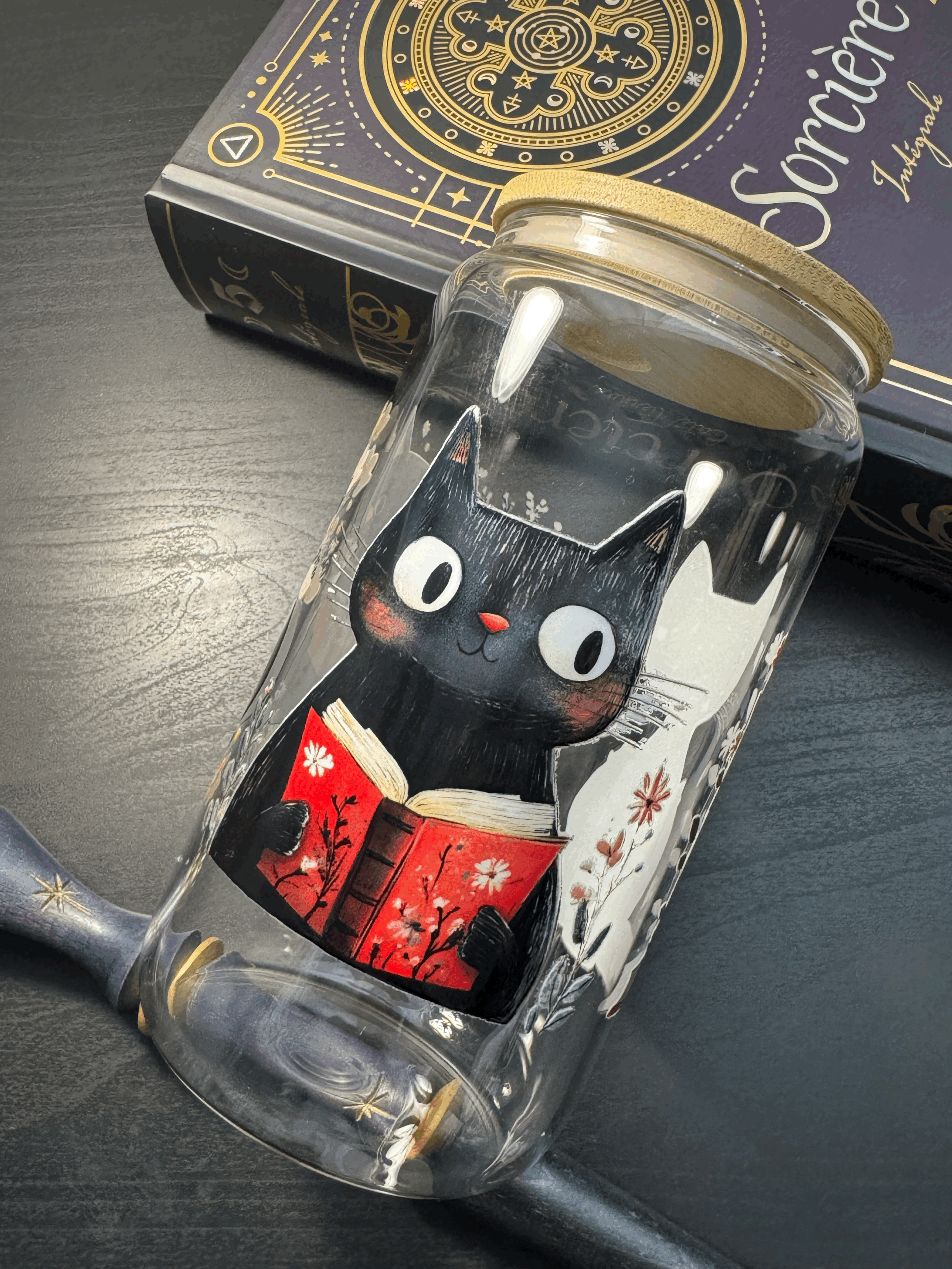 Tasse et paille en verre avec couvercle - Modèle TVC004