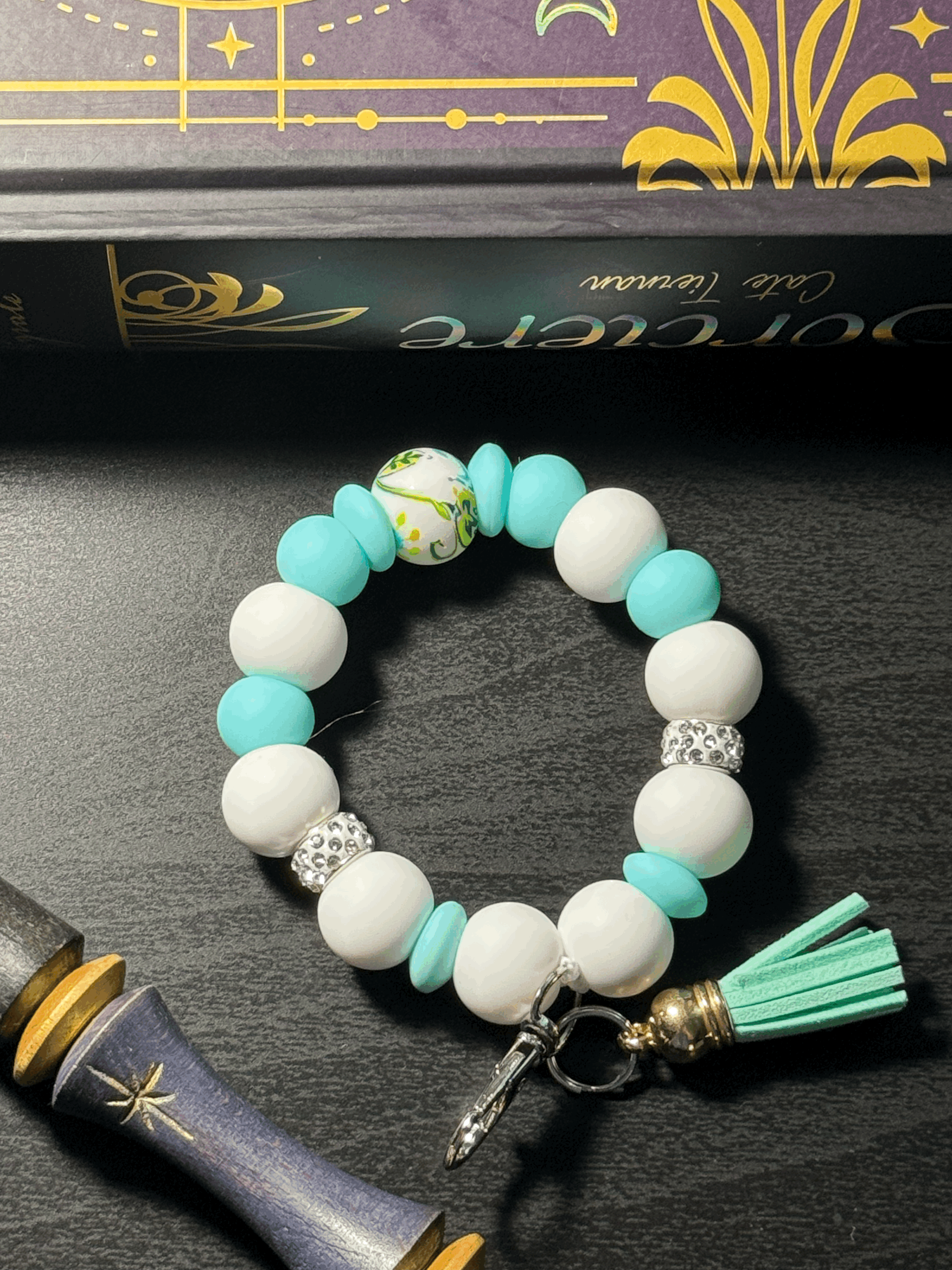 Porte-clé à perles rond - Modèle PCPR003