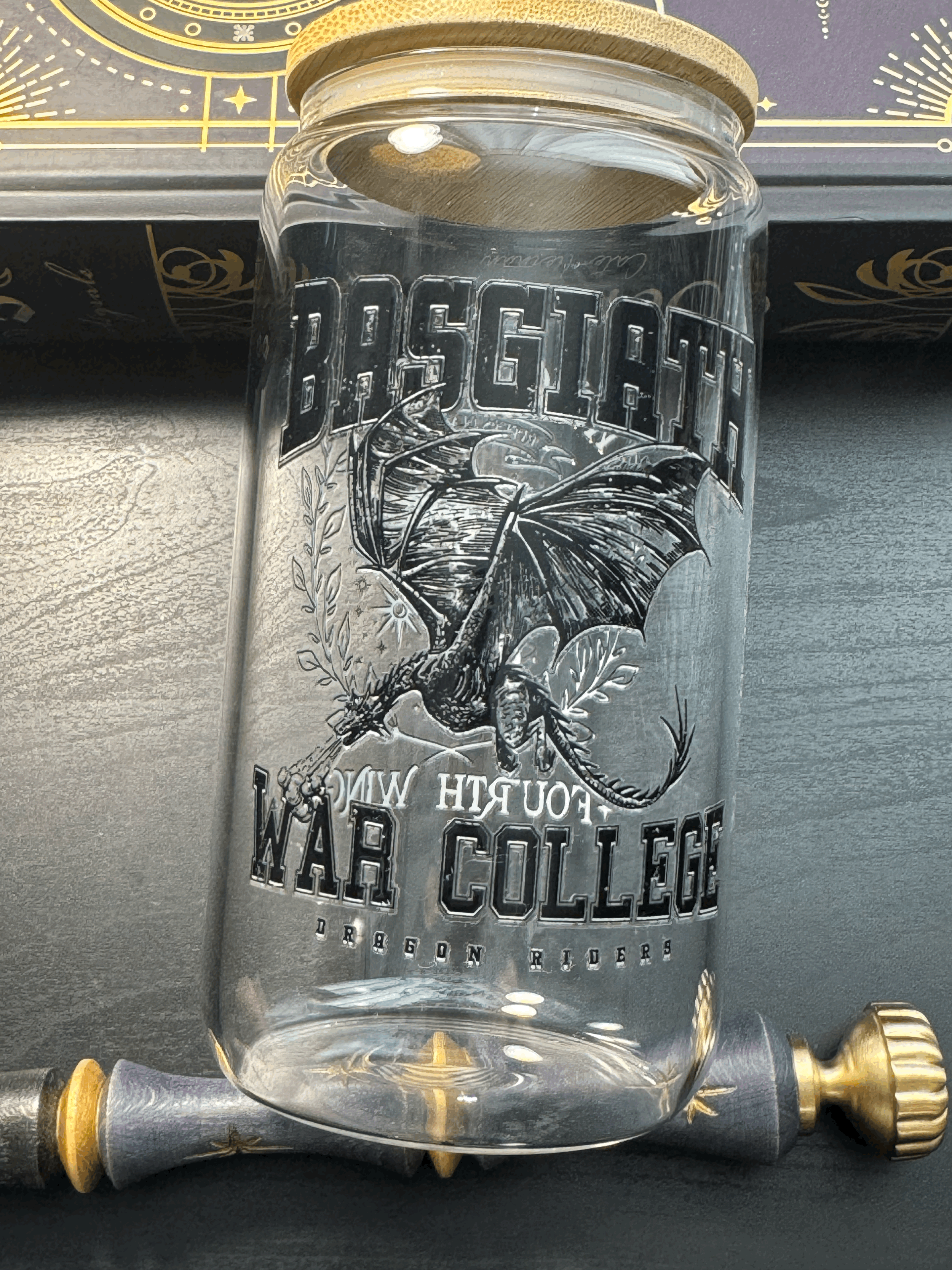 Tasse et paille en verre avec couvercle - Modèle 011