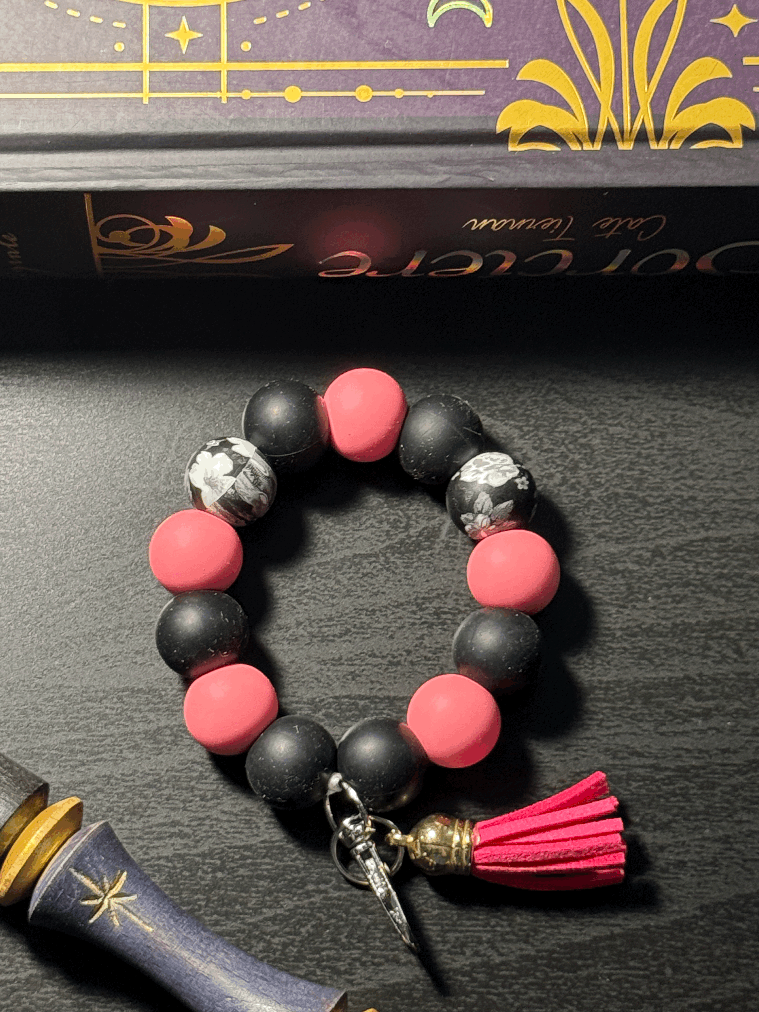 Porte-clé à perles rond - Modèle PCPR007