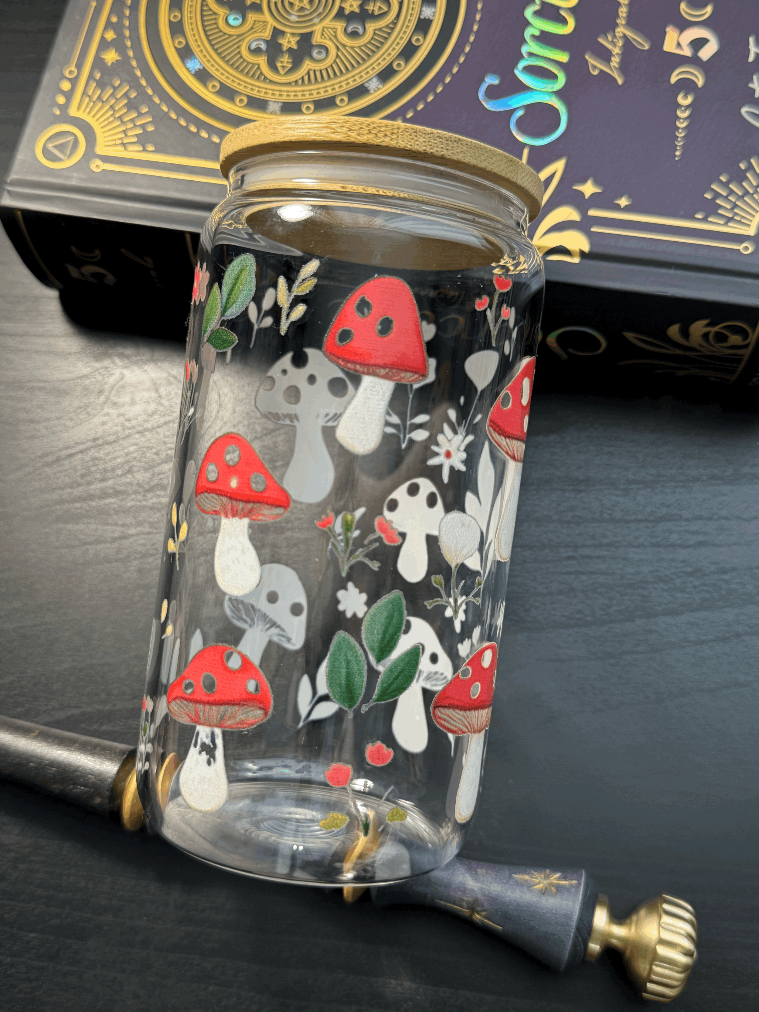 Tasse et paille en verre avec couvercle - Modèle TVC007