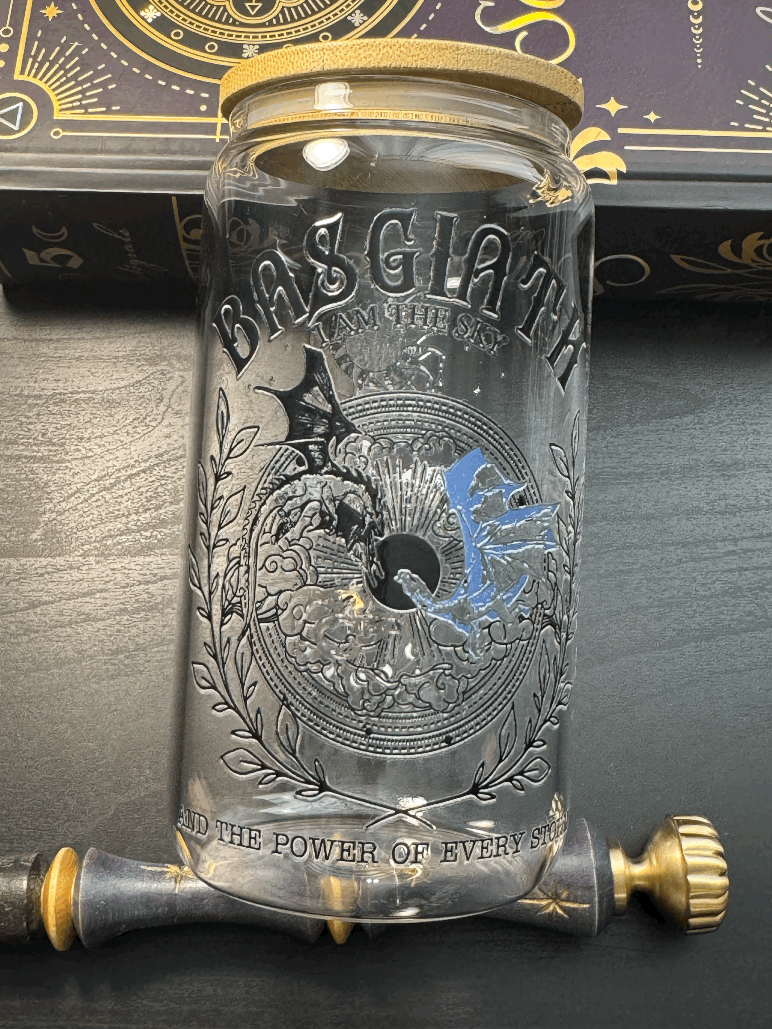 Tasse et paille en verre avec couvercle - Modèle TVC014