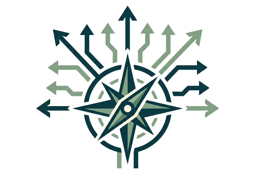 Compass graphic representing strategic direction and clarity.