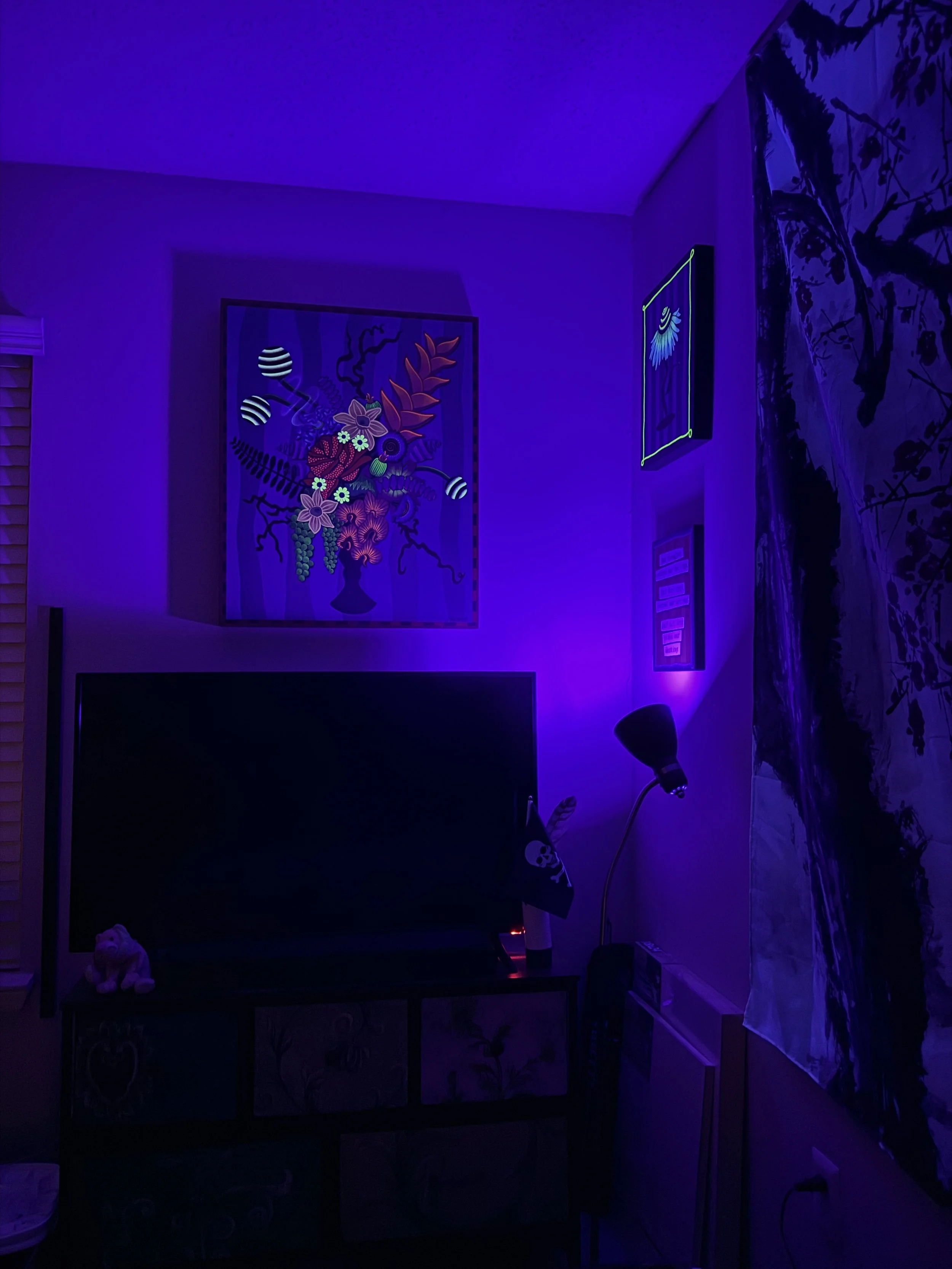 september bouquet blacklight hung up.jpeg