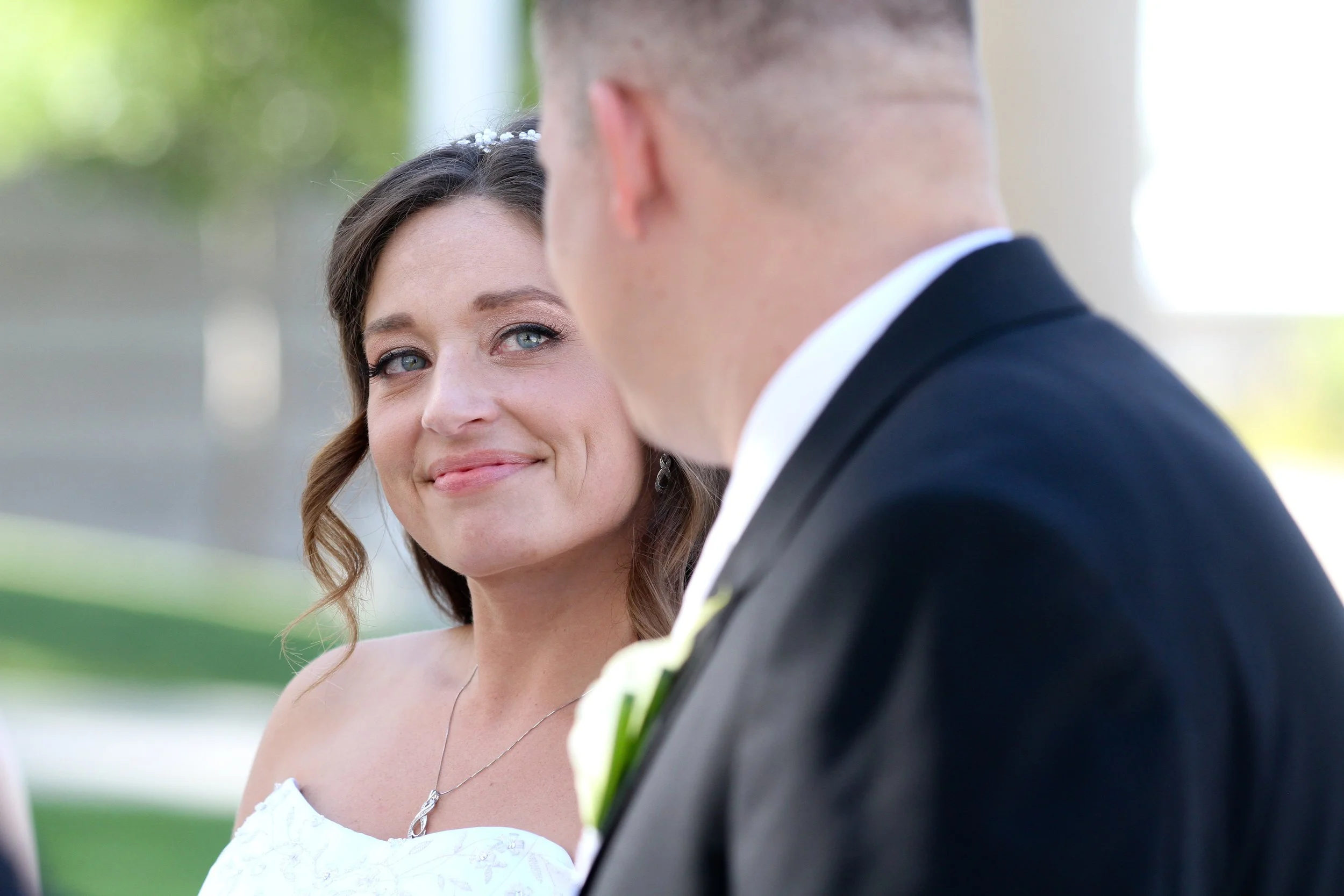 Bride and groom photographed naturally during New Mexico wedding