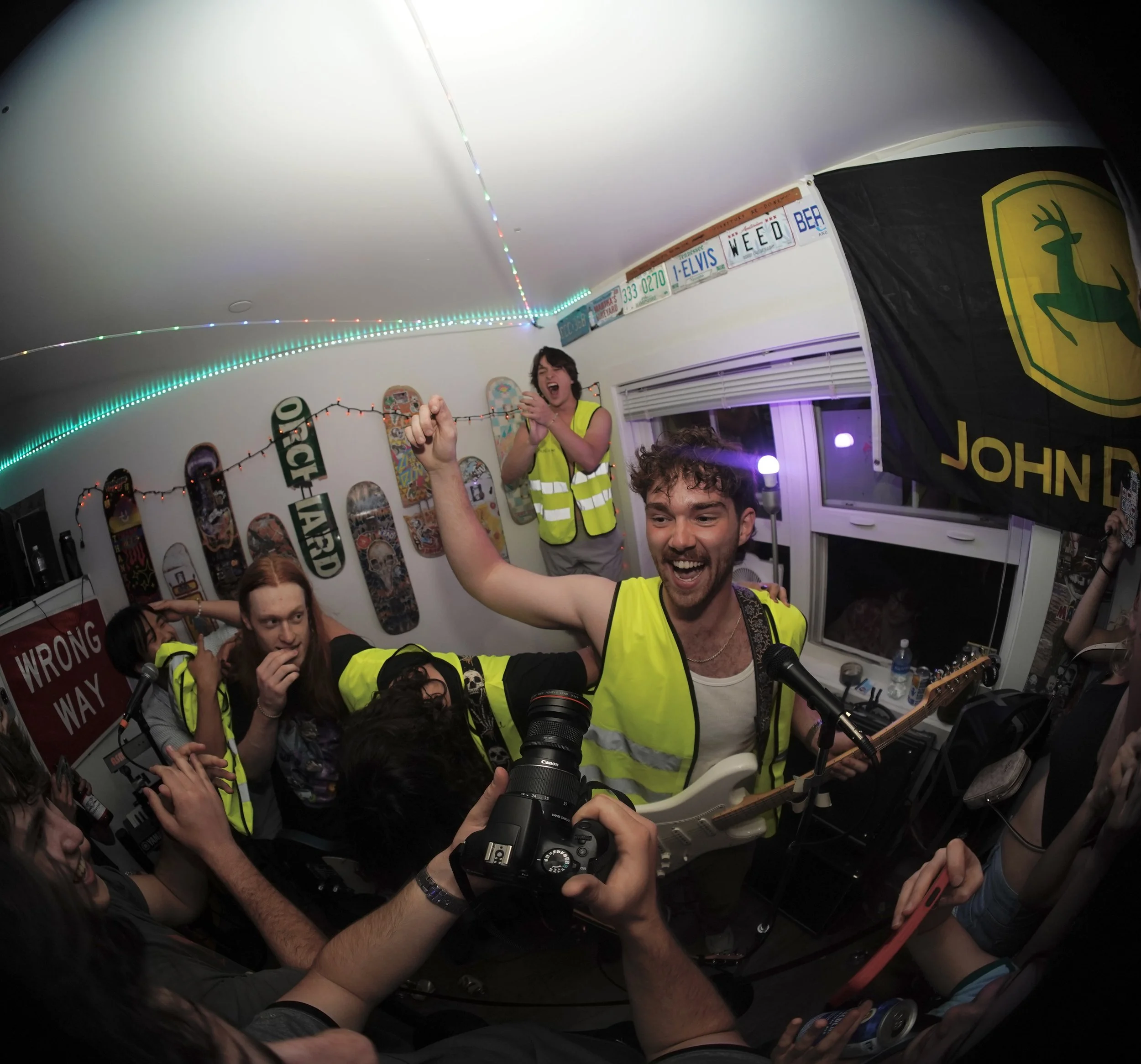 Maintenance celebrating after the party show.