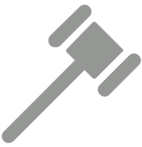 A gray gavel icon.