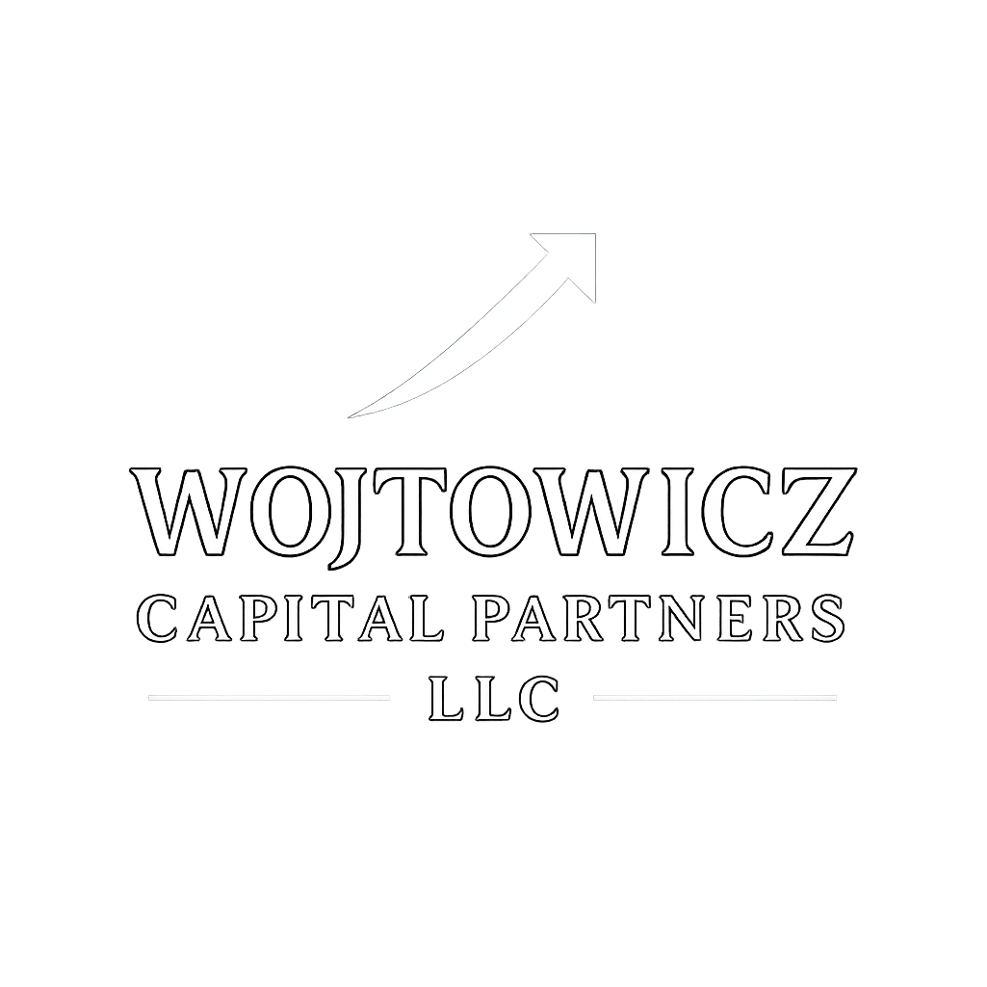 Logo for Wojtowicz Capital Partners LLC with a rising arrow above the company name