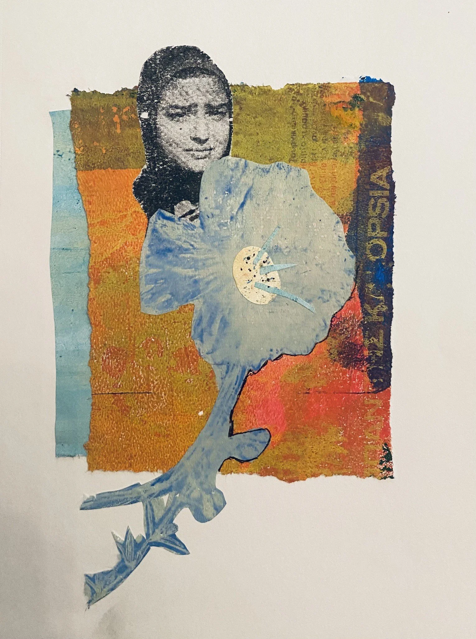  Searching  
Geli prints and news photos printed on laser printer approximately 3X3”

