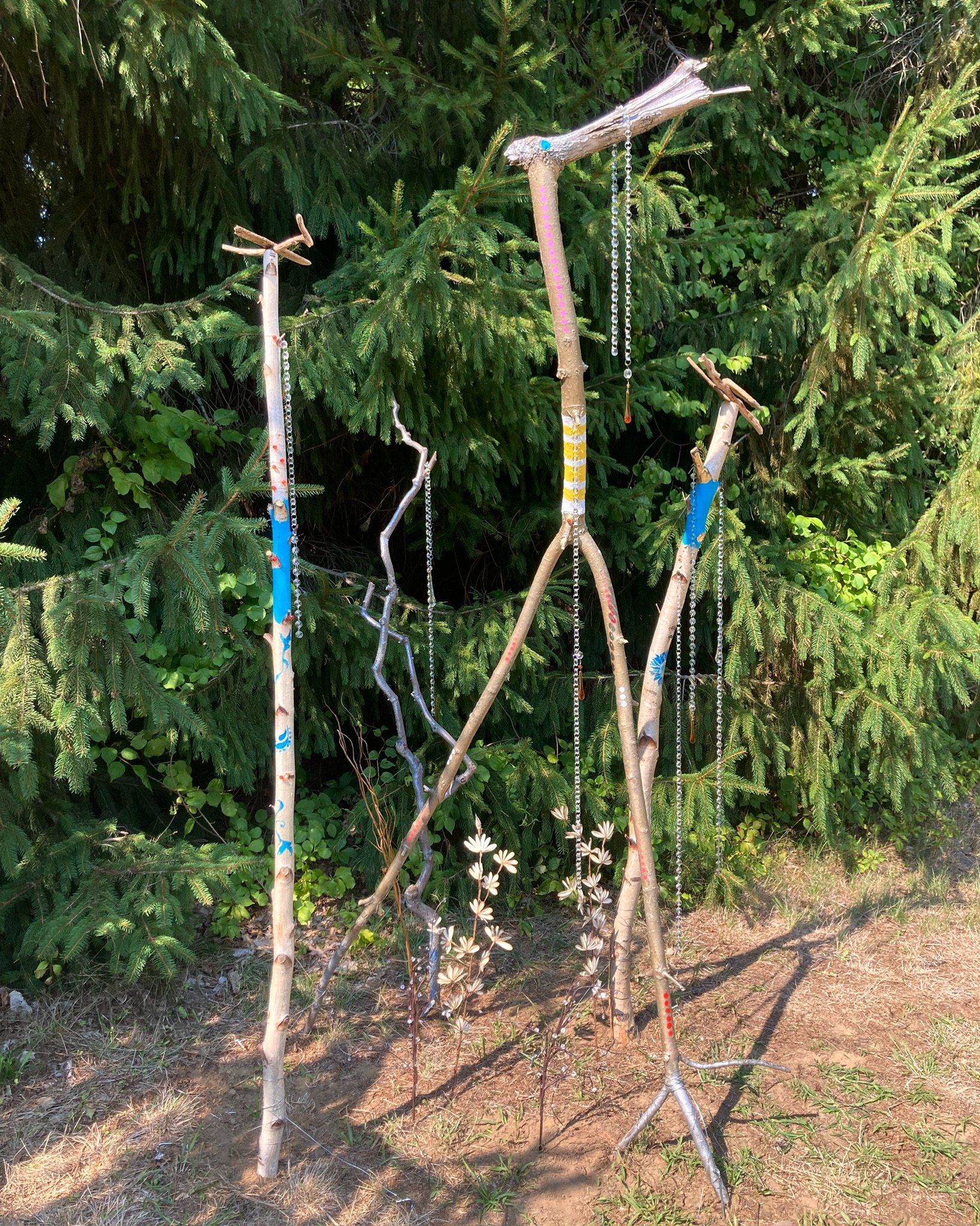  Mythical Fantasy  
Sticks, beads, crystals wire, yarn, flowers