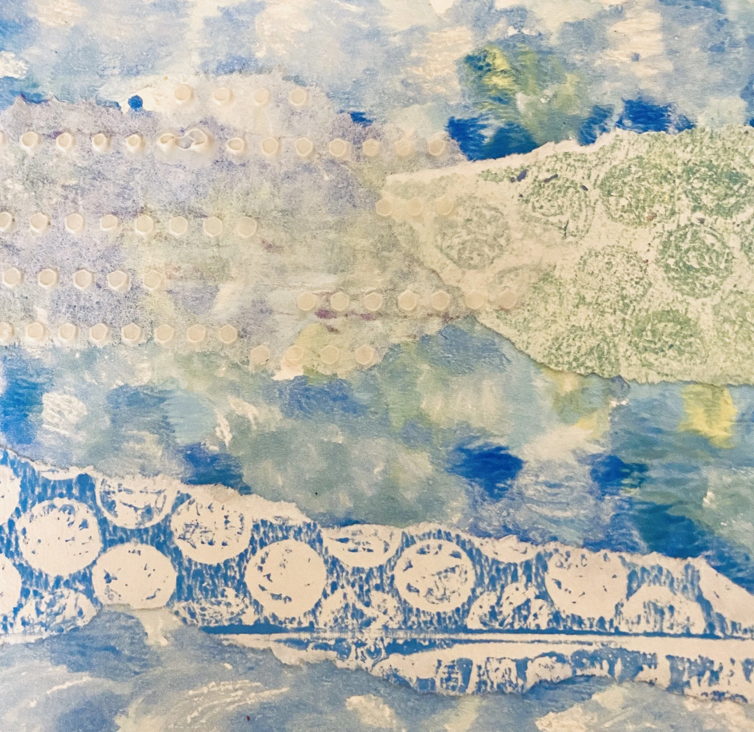  Ocean Day  
Geli print collage
Approx. 4x4"