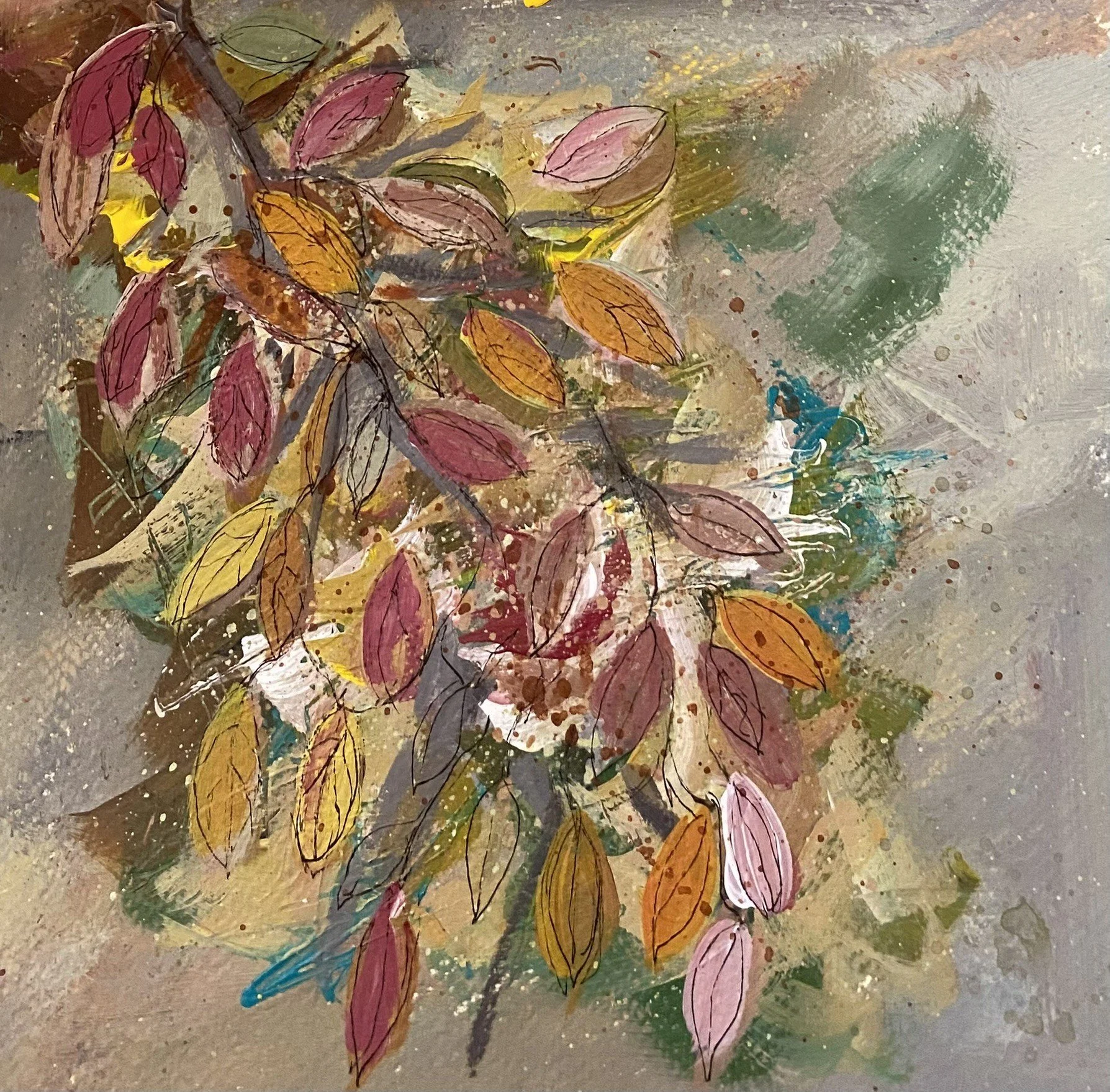  Autumn Leaves  
Acrylic and ink on paper