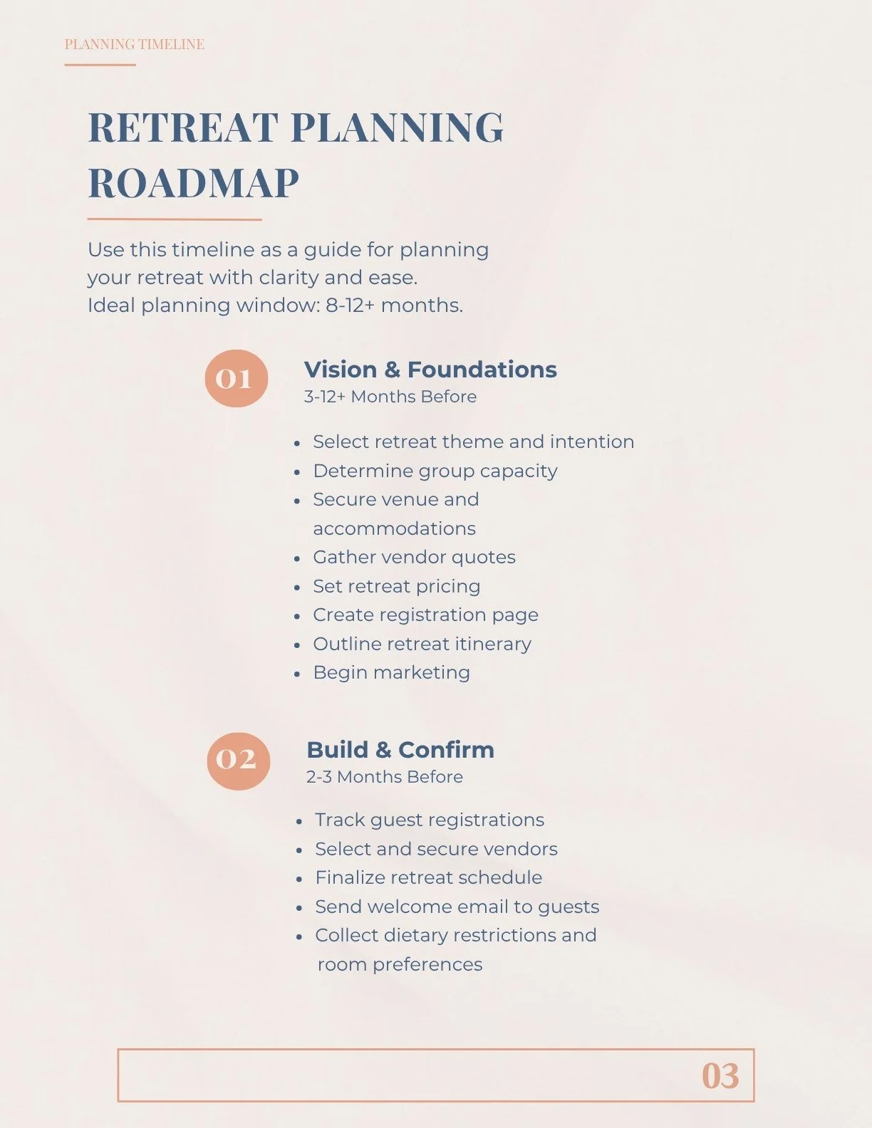 Retreat Planning Roadmap page from the Guide