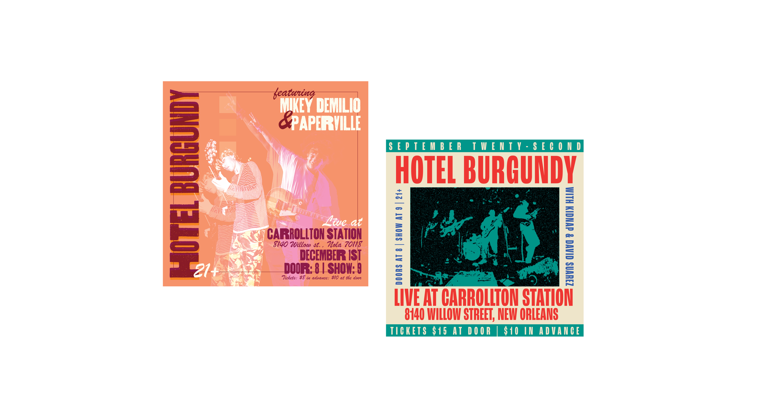 Hotel Burgundy Gig Flyers