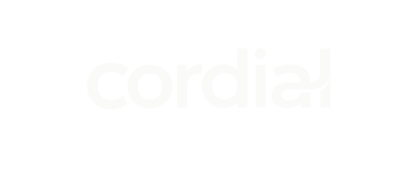 The word 'cordial' in white lowercase letters on a black background.