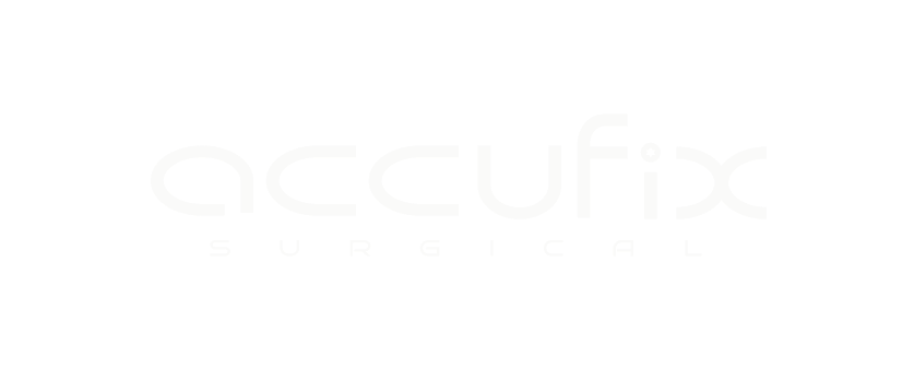 AccuFix Surgical logo with black background and white text.