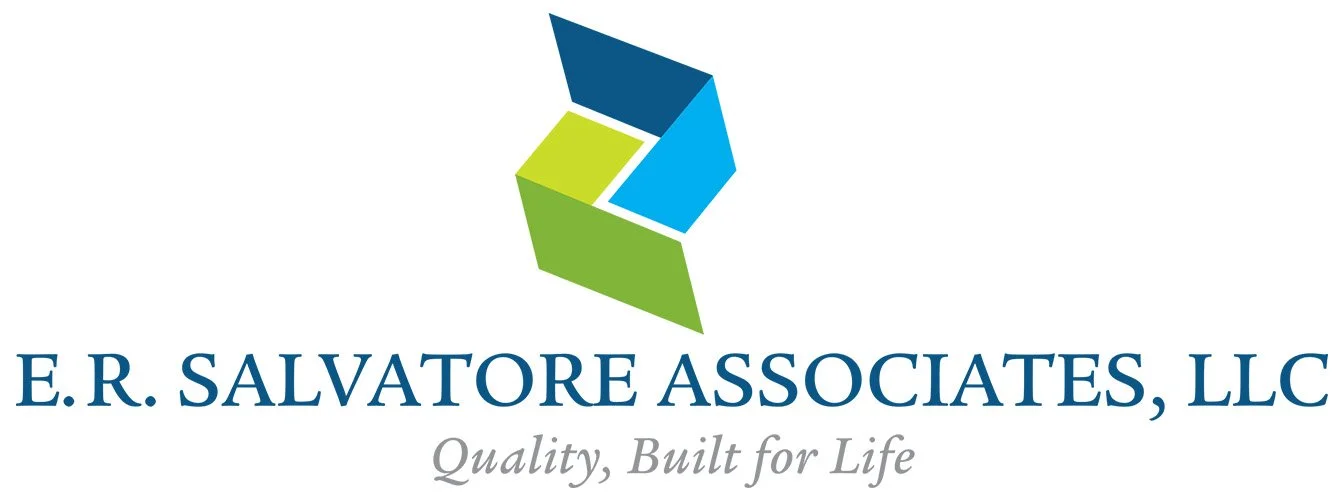 Logo of E.R. Salvatore Associates, LLC with a geometric 3D shape in blue, green, and gray, and the tagline 'Quality, Built for Life'.