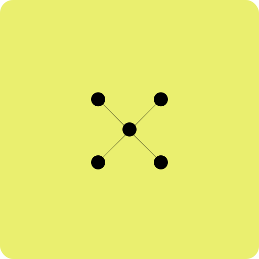 Black geometric icon that symbolises search engine optimisation for on yellow background