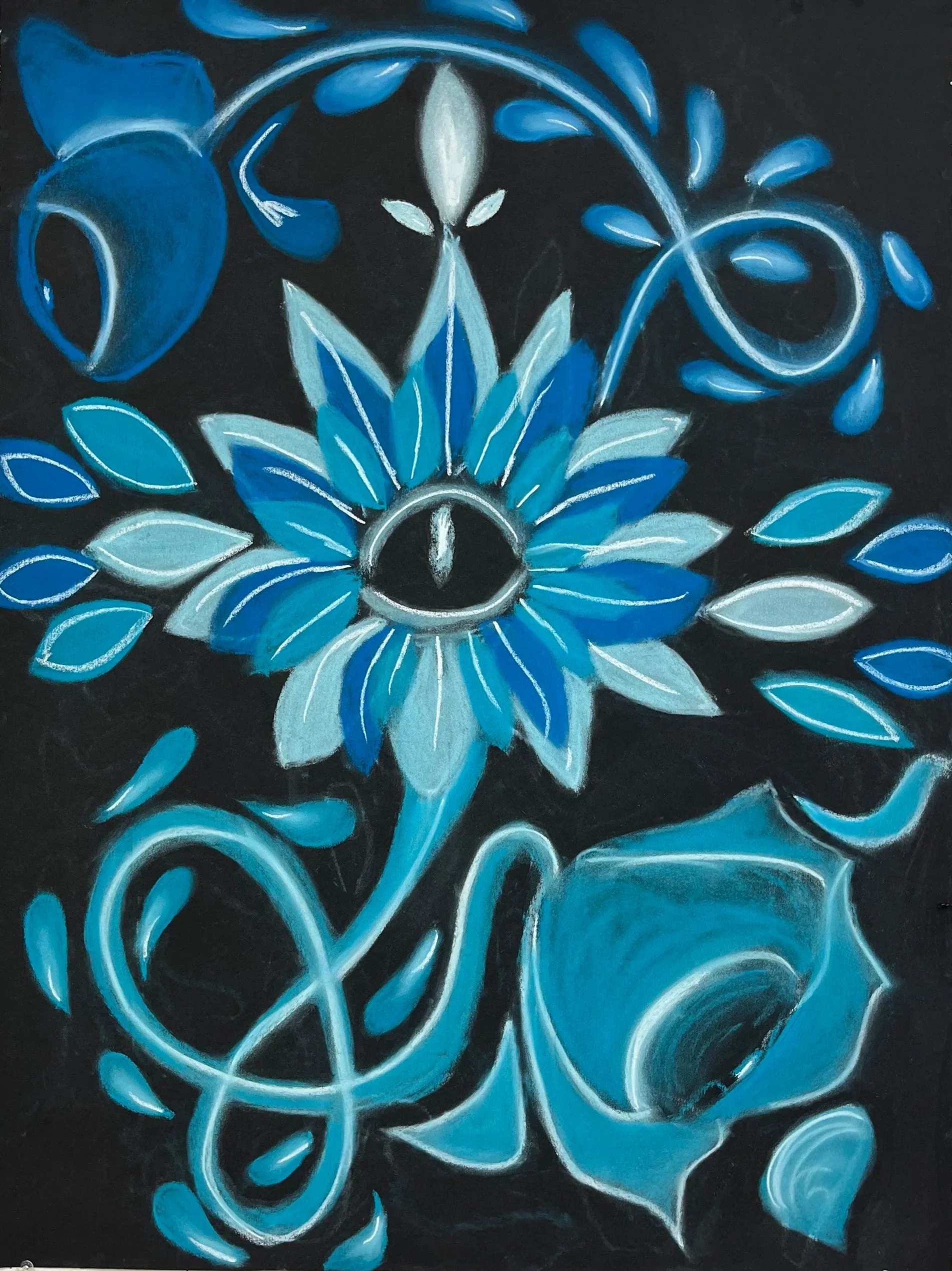 Blue Raspberry Ice Pop, Pastel on Cotton Paper, 22x30 in