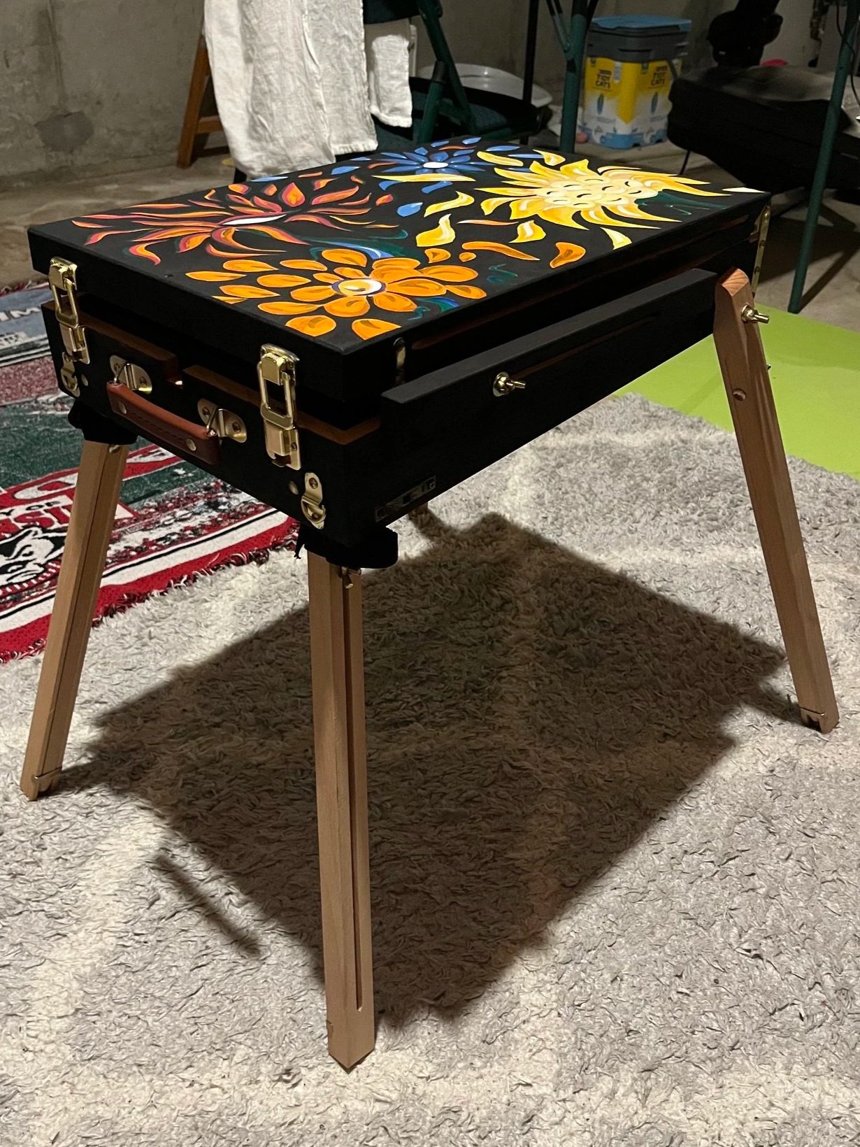Easel Repaint, Acrylic on wood, 2026