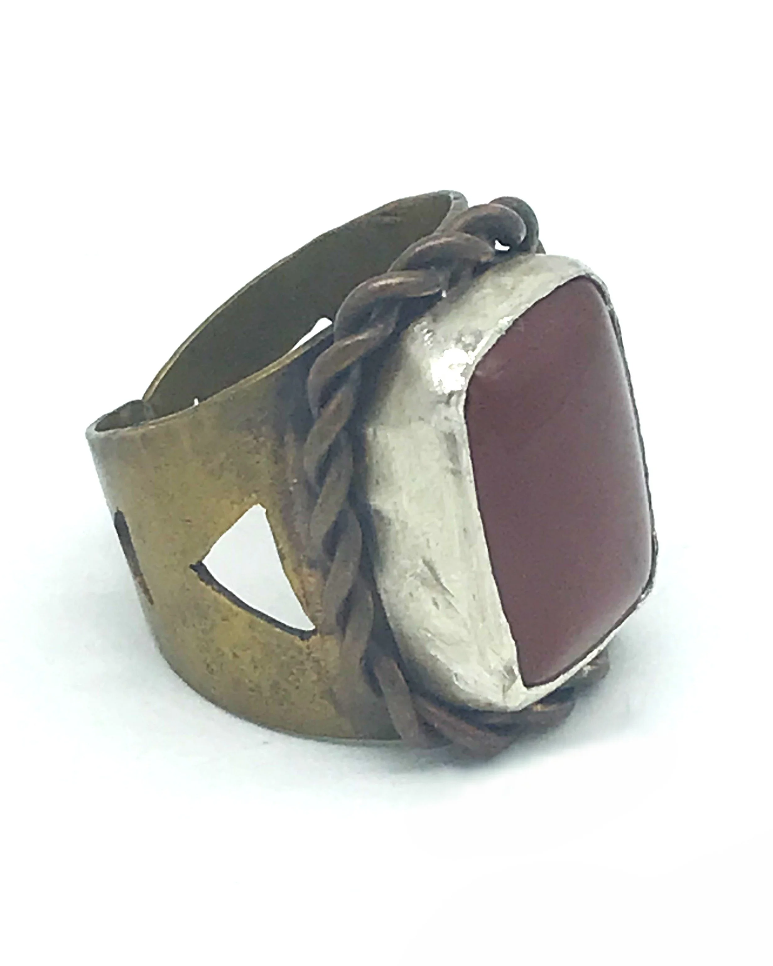 Their Ring, Brass, Copper wire, agate stone