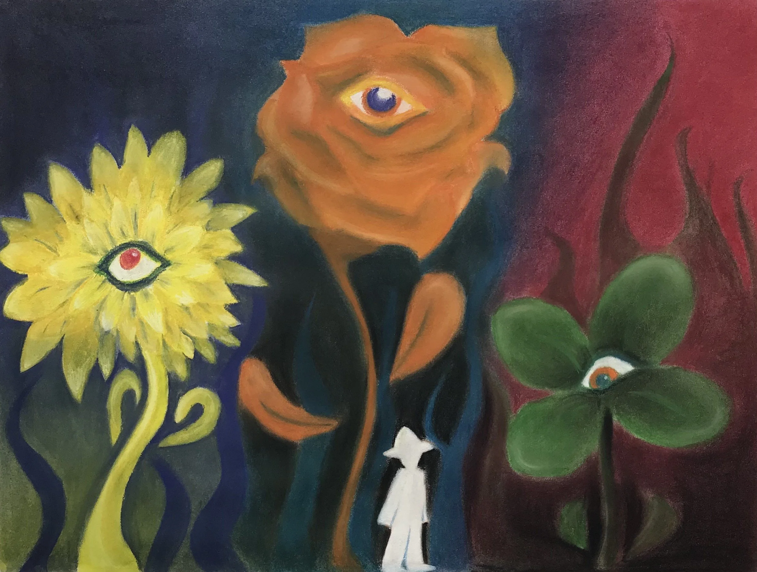 Triple Complementary, Pastel on Mixed Media Paper, 18x24 in