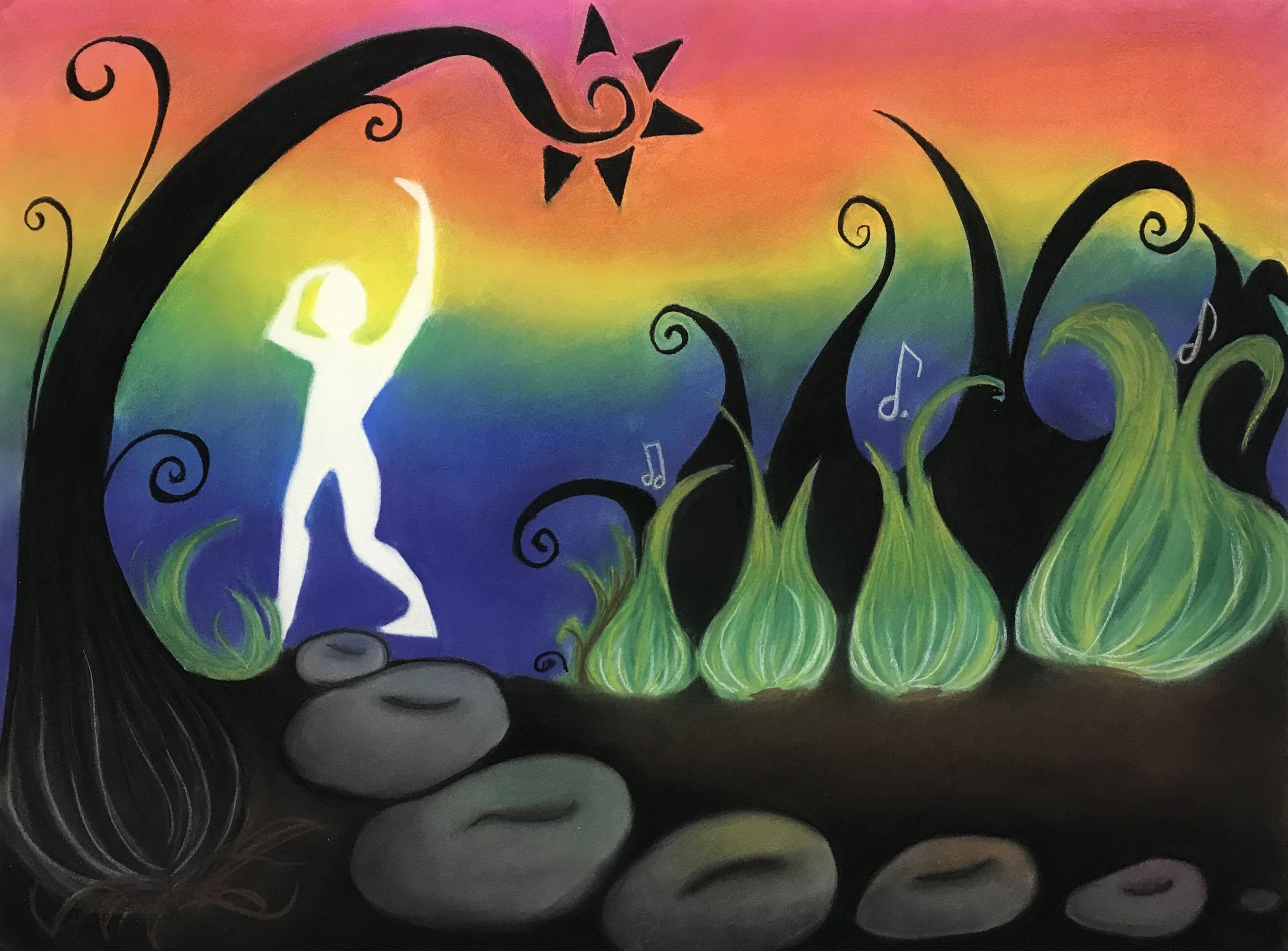 Harmony Sky, Pastel on Cotton Paper, 22x30 in