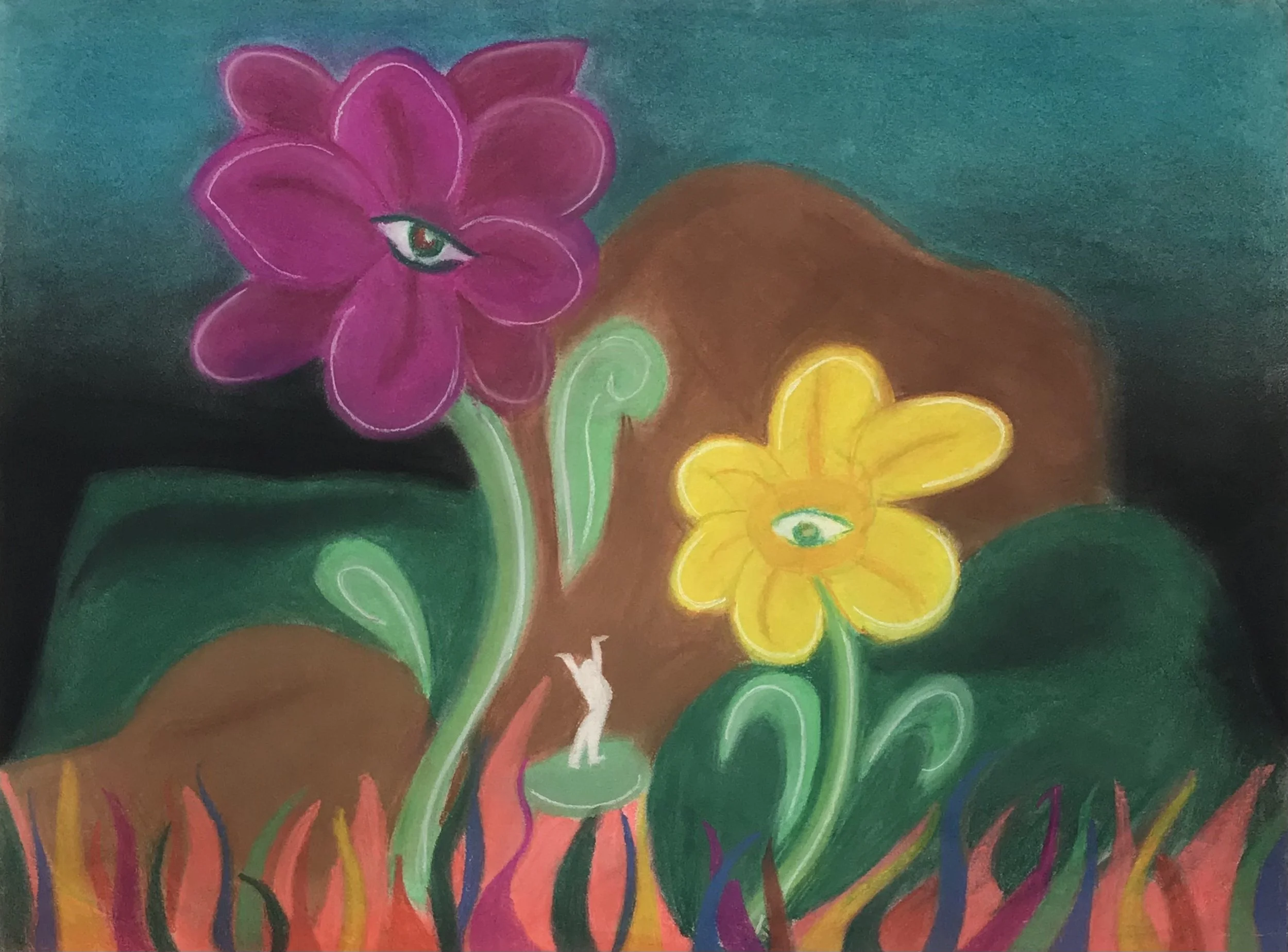 Cool With Warm, Pastel on Mixed Media Paper, 18x24 in