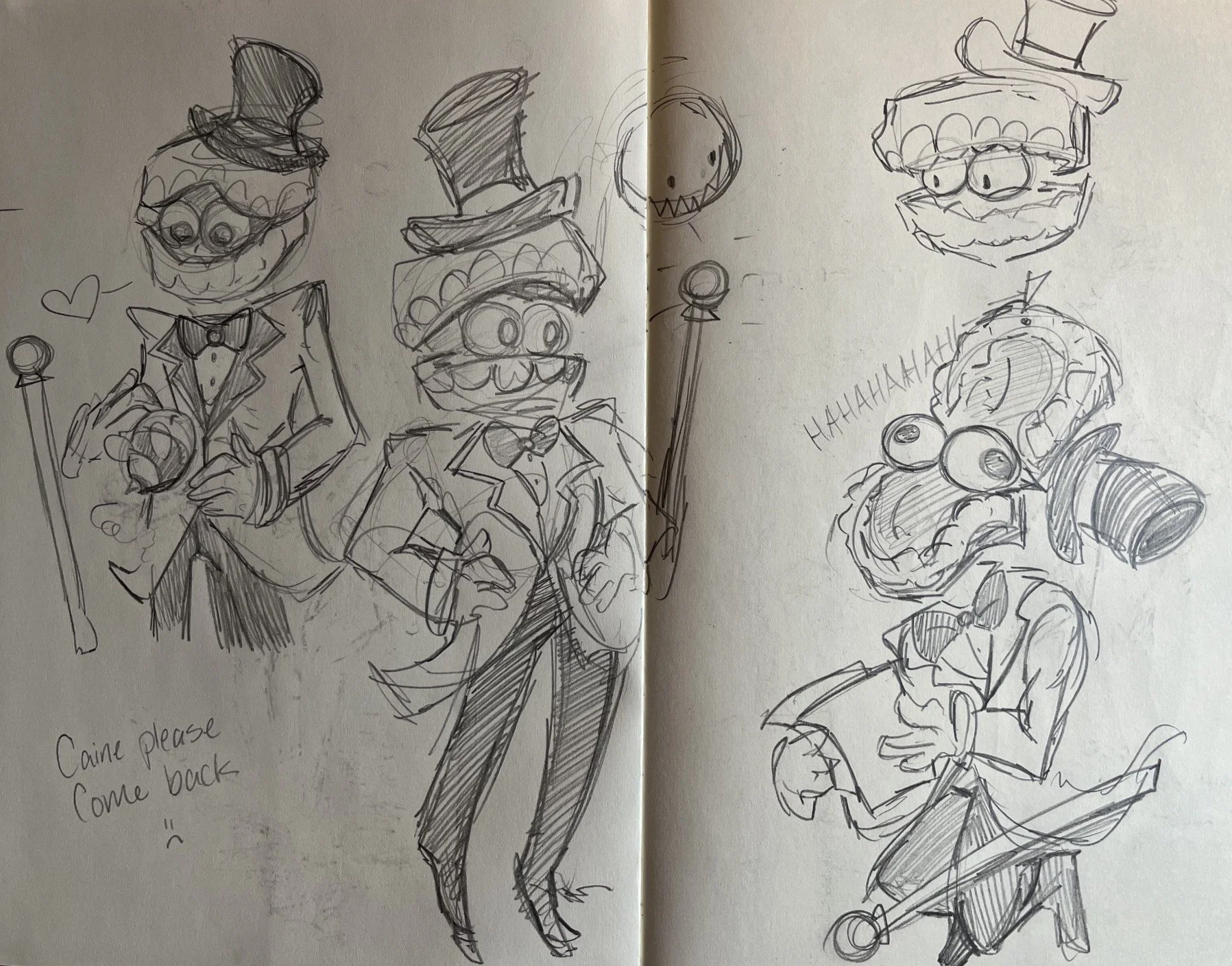 Caine doodles completed after episode 8. The Amazing Digital Circus created by Gooseworx.