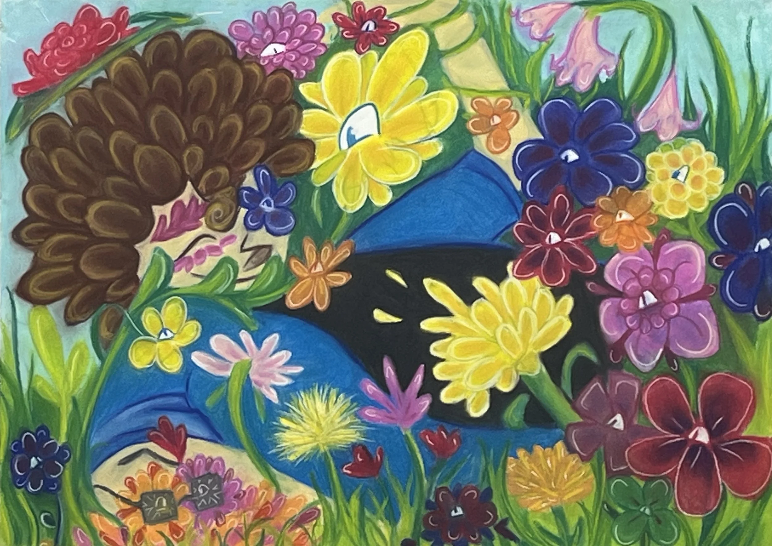 The Flowers Will Keep You Safe, Pastel on Cotton Paper, 29x41 in