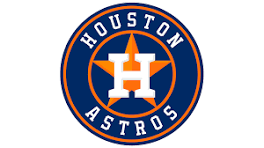 Houston Astros baseball team logo with orange, navy, and white colors.