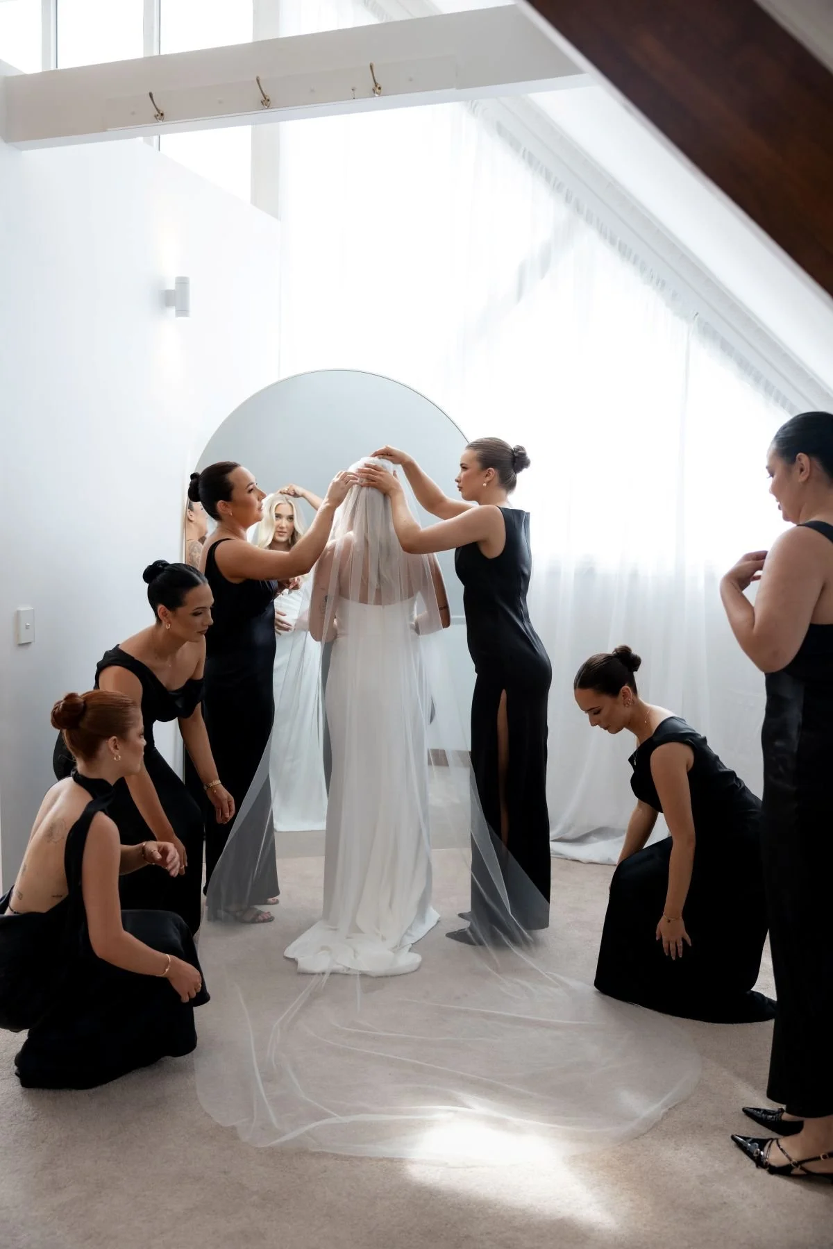 Bride Getting Ready Onsite at Maleny Manor Sunshine Coast Naturally Lit