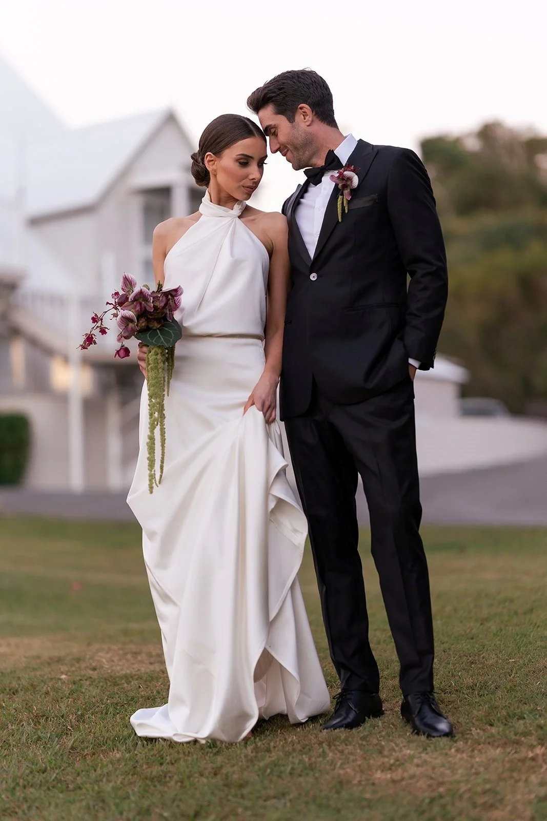 Bride & Groom outside Maleny Manor Portrait Wedding Photos