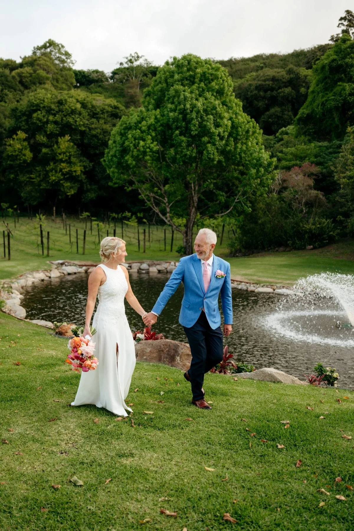 Bride & Groom near dam Maleny Manor