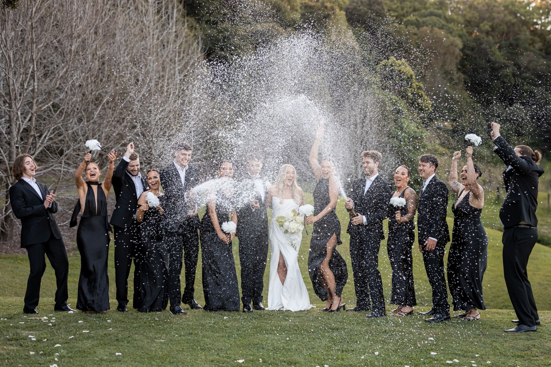 Champagne Spray Maleny Manor Wedding Venue