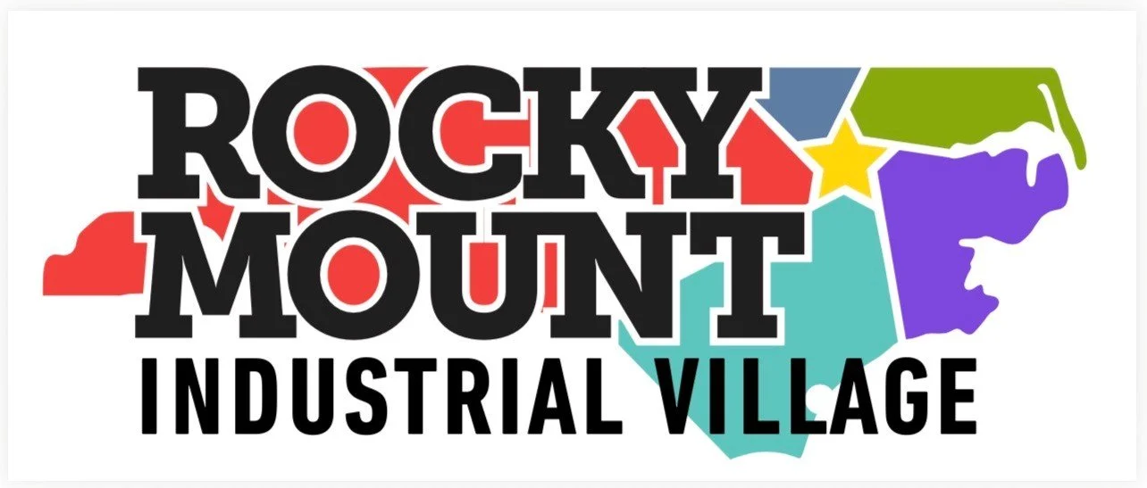 Colorful map of New Hampshire with the text 'Rocky Mount Industrial Village' overlaid.