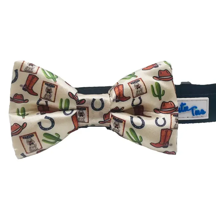 Wanted Country Western Dog Bow Tie