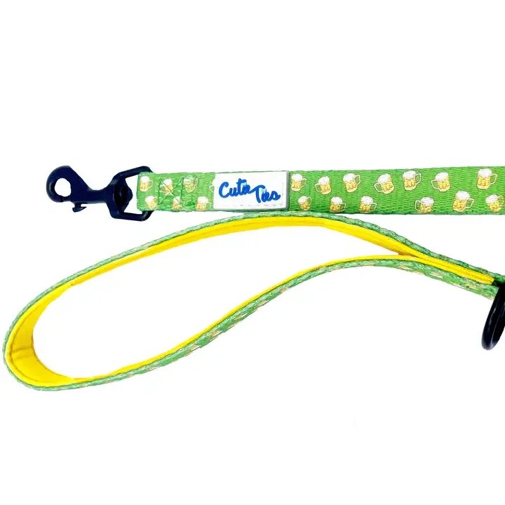 Green Beer Mug Dog Leash - 6ft