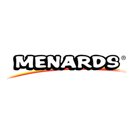 Menards logo with black text and a red and yellow swoosh underneath.