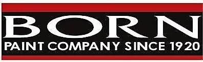 Logo of BORN Paint Company with red, black, and white colors, established in 1920.