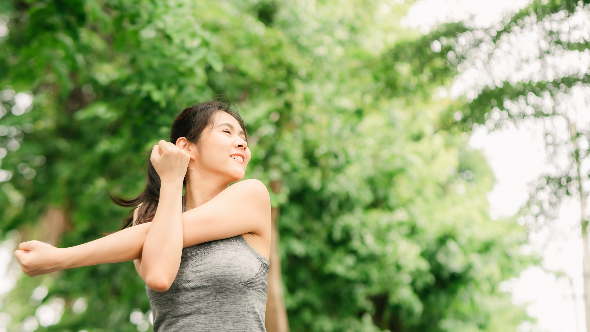 Woman stretching
