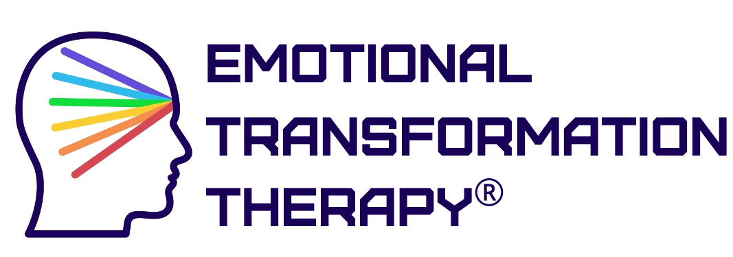 Logo for Emotional Transformation Therapy featuring a human head outline with colorful rays inside