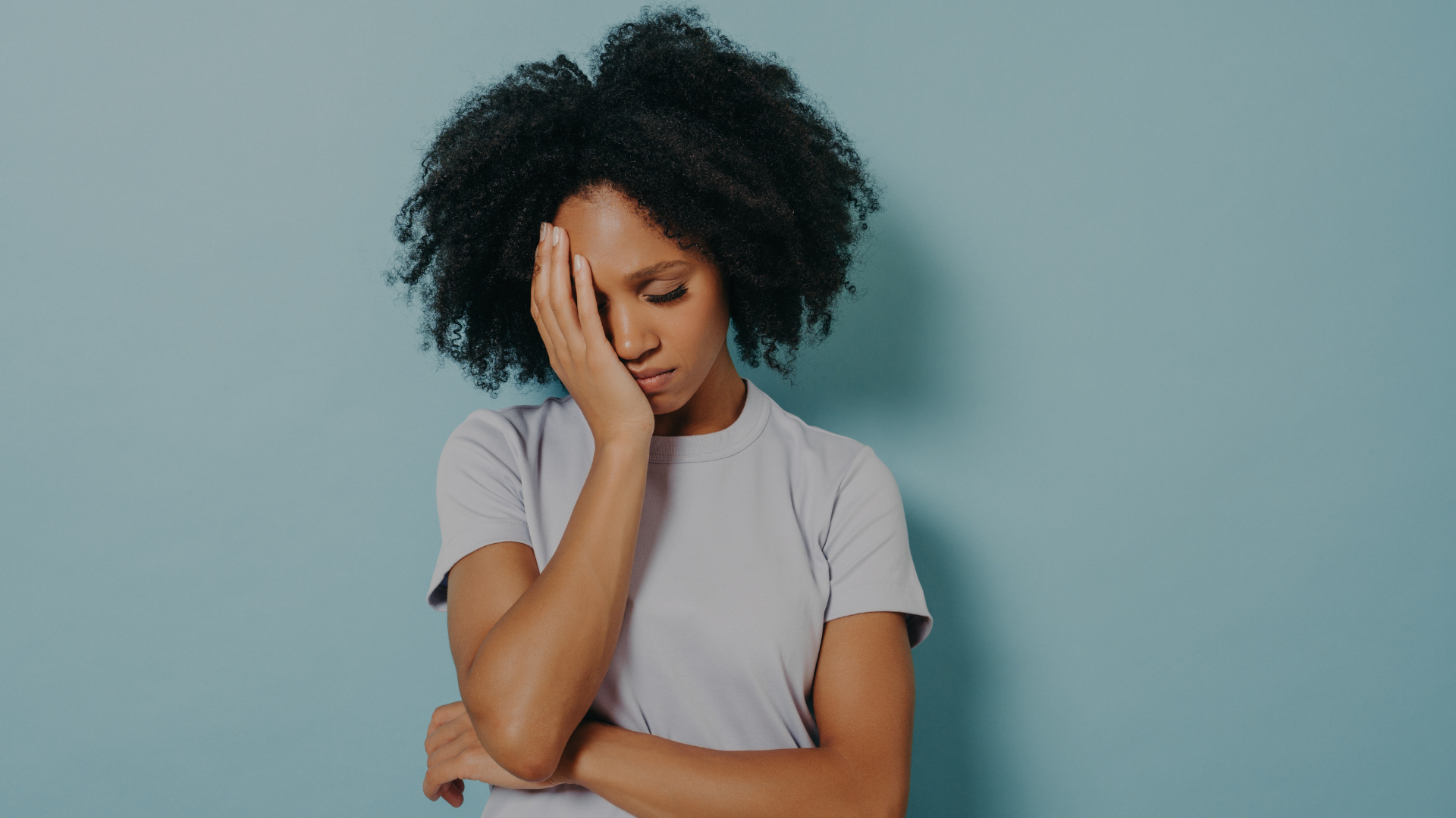 Woman with mental fatigue