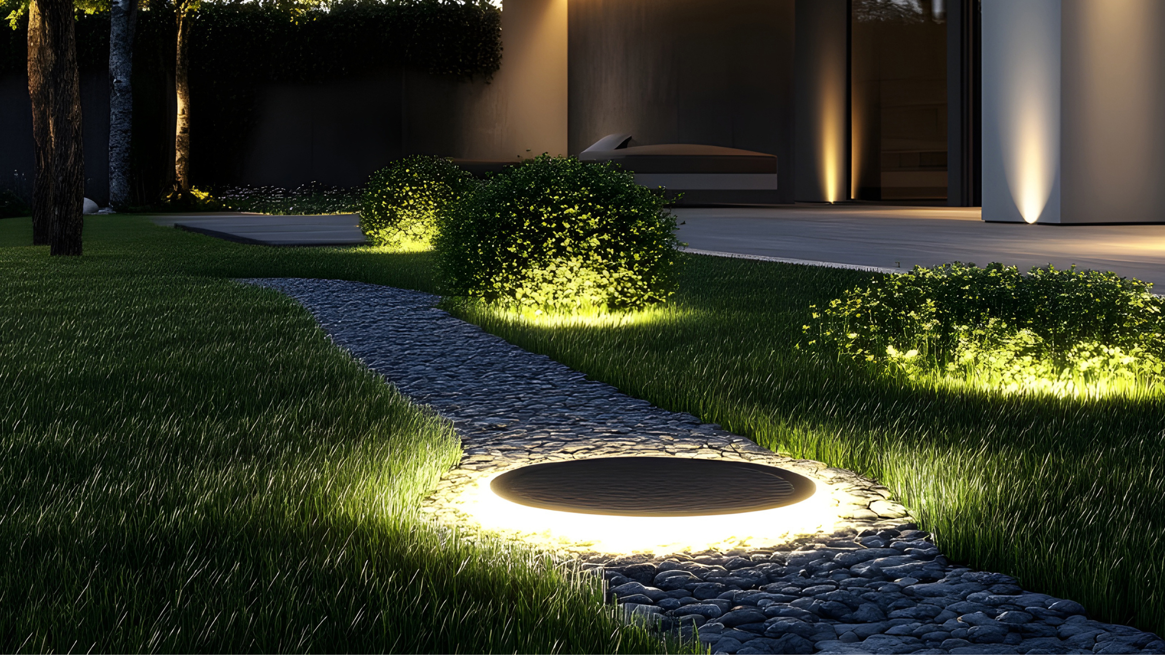 Professional outdoor landscape lighting enhances home safety while highlighting the beauty of your yard, creating a warm, inviting, and secure outdoor space.