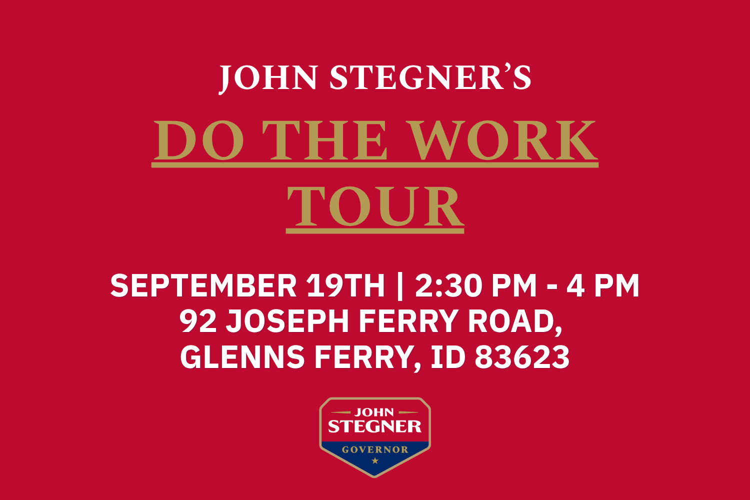 Join John in Glenns Ferry